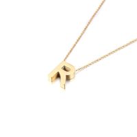 Titanium Steel 18K Gold Plated Fashion Plating Letter Necklace sku image 14