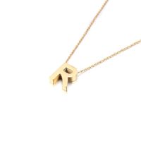 Acier Au Titane Plaqué Or 18K Mode Placage Lettre Collier sku image 14