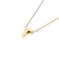 Titanium Steel 18K Gold Plated Fashion Plating Letter Necklace sku image 15