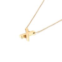 Acier Au Titane Plaqué Or 18K Mode Placage Lettre Collier sku image 19