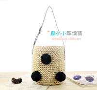 New Three-dimensional Cherry Ball Straw Woven One Shoulder Bag Wholesale Nihaojewelry sku image 2