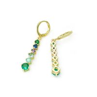 Fashion Color Inlaid Zircon Copper Earrings Necklace Set Wholesale Nihaojewelry sku image 1