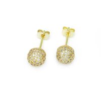 Simple Gold-plated Round Copper Earrings Wholesale Nihaojewelry sku image 1