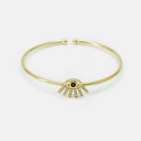 European And American Fashion Popular Hand Jewelry Women's  Sources Gold-plated Zircon Bracelet Religious Devil's Eye Bracelet sku image 1