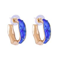 Retro Color Enamel C-shaped Earrings Wholesale Nihaojewelry sku image 4