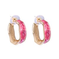 Retro Color Enamel C-shaped Earrings Wholesale Nihaojewelry sku image 5
