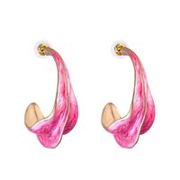 Retro Colored Glaze C-shaped Earrings Wholesale Nihaojewelry sku image 4