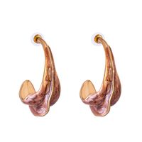 Retro Colored Glaze C-shaped Earrings Wholesale Nihaojewelry sku image 5