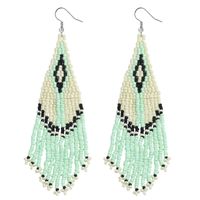 Bohemian Color Tassel Miyuki Beads Woven Feather Earrings Wholesale Nihaojewelry sku image 6