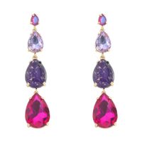 Vintage Gem Long Drop-shaped Colorful Earrings Wholesale Nihaojewelry sku image 3