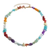 Bohemian Color Gravel Stretch Pearl Necklace Bracelet Set Wholesale Nihaojewelry sku image 2