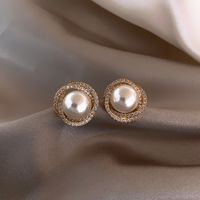 Korean Spiral Pearl Earrings Wholesale Nihaojewelry sku image 1