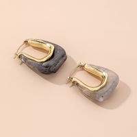 Fashion Candy Color U-shaped Resin Geometric Earrings Wholesale Nihaojewelry sku image 2