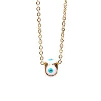 New Copper Dripping Oil Eye Pendant Female Gold-plated Necklace Turkish Devil Eye Necklace Cross-border Wholesale sku image 1
