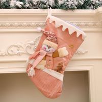 Cartoon New Pink Large Christmas Santa Stocking Wholesale Nihaojewelry sku image 1