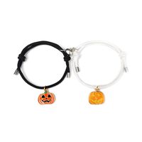 Wholesale Jewelry Halloween Pumpkin Pendant Magnet Bracelet A Pair Set Nihaojewelry sku image 4