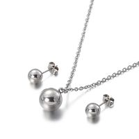 Fashion Stainless Steel Small Round Bead Necklace Earrings Set Wholesale Nihaojewelry main image 1