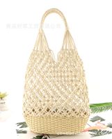 Retro Hollow Straw Woven Solid Color Bucket Bag Wholesale Nihaojewelry main image 5