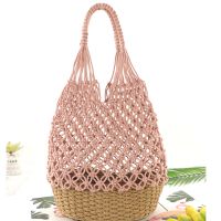 Retro Hollow Straw Woven Solid Color Bucket Bag Wholesale Nihaojewelry main image 3