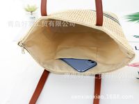New Fashion Contrast Color Striped Woven One-shoulder Straw Bag Wholesale Nihaojewelry main image 4