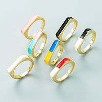Simple Flat U-shaped Color Copper Gold-plated Ring Wholesale Nihaojewelry main image 1