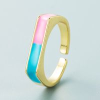 Simple Flat U-shaped Color Copper Gold-plated Ring Wholesale Nihaojewelry main image 4