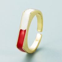 Simple Flat U-shaped Color Copper Gold-plated Ring Wholesale Nihaojewelry main image 5