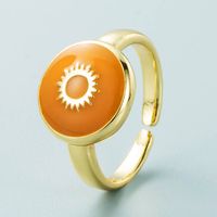 Retro Copper Gold-plated Circular Sun Ring Wholesale Nihaojewelry main image 3