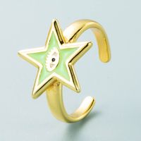 Simple Star Shape Eye Copper Gold-plated Ring Wholesale Nihaojewelry main image 3