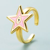 Simple Star Shape Eye Copper Gold-plated Ring Wholesale Nihaojewelry main image 4