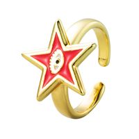 Simple Star Shape Eye Copper Gold-plated Ring Wholesale Nihaojewelry main image 6