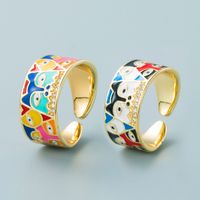 Retro Colorful Oil Eye Copper Gold-plated Ring Wholesale Nihaojewelry main image 2