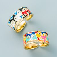 Retro Colorful Oil Eye Copper Gold-plated Ring Wholesale Nihaojewelry main image 3