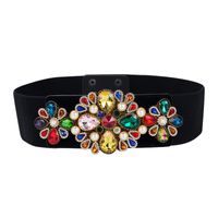 Fashion Wide Elastic Weaving Color Diamond Girdle Belt Wholesale Nihaojewelry sku image 1