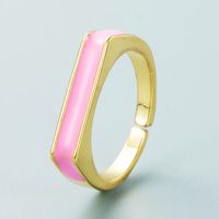 Simple Flat U-shaped Color Copper Gold-plated Ring Wholesale Nihaojewelry sku image 3