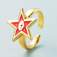 Simple Star Shape Eye Copper Gold-plated Ring Wholesale Nihaojewelry sku image 2