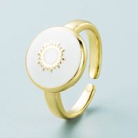 Retro Copper Gold-plated Circular Sun Ring Wholesale Nihaojewelry sku image 1
