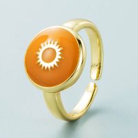 Retro Copper Gold-plated Circular Sun Ring Wholesale Nihaojewelry sku image 3