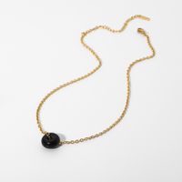 Trendy Natural Stone Pendant Gold Plated Stainless Steel Necklace Wholesale Nihaojewelry main image 1
