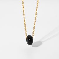 Trendy Natural Stone Pendant Gold Plated Stainless Steel Necklace Wholesale Nihaojewelry sku image 1