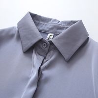 Solid Color Long-sleeved Satin Drape Shirt Wholesale Nihaojewelry main image 9