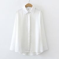 Solid Color Long-sleeved Satin Drape Shirt Wholesale Nihaojewelry sku image 3
