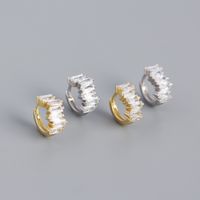 S925 Silver Rectangular Zircon Irregular Ear Buckle Wholesale Nihaojewelry main image 3