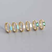 S925 Silver Rectangular Zircon Earrings Wholesale Nihaojewelry main image 4