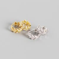 S925 Sterling Silver Olive Leaf Diamond Earrings Wholesale Nihaojewelry main image 1