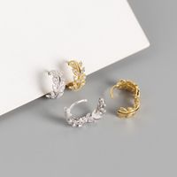 S925 Sterling Silver Olive Leaf Diamond Earrings Wholesale Nihaojewelry main image 4