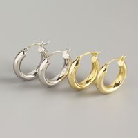Retro S925 Sterling Silver Circle Ear Buckle Wholesale Nihaojewelry main image 3