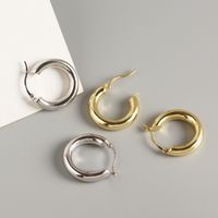 Retro S925 Sterling Silver Circle Ear Buckle Wholesale Nihaojewelry main image 4