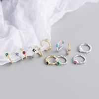 S925 Argent Sterling Perles Rondes Diamants Boucle D'oreille En Gros Nihaojewelry main image 4
