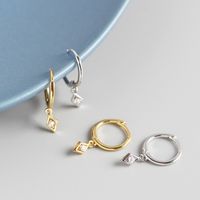S925 Sterling Silver Geometric Diamond Earrings Wholesale Nihaojewelry main image 4